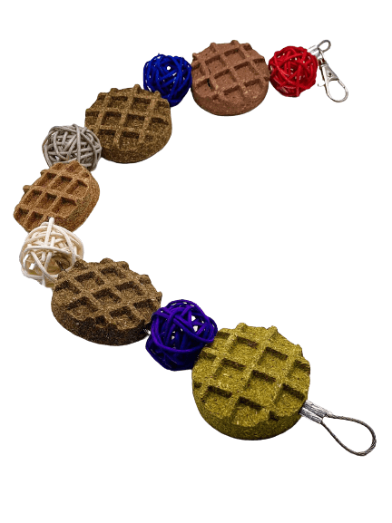 Assorted Carrots, Strawberry, Papaya, Oatmeal Waffles and Rattan Balls Hanging Treat For Rabbit, Hamsters, Guinea Pigs, Chinchillas