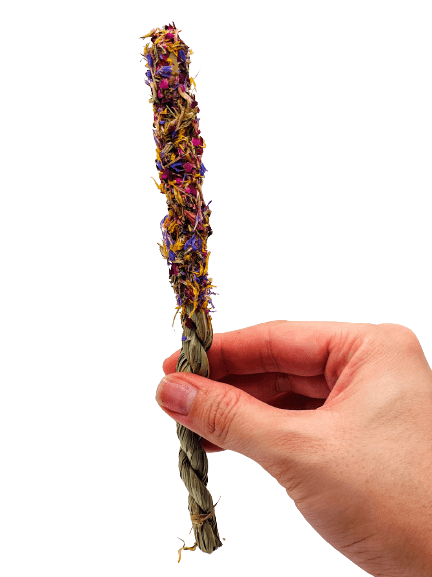 Floral Seagrass Twist with Calendula, Rose, and Forget Me Not Treat for Rabbits, Hamsters, Guinea Pigs, Chinchillas, & Small Rodents