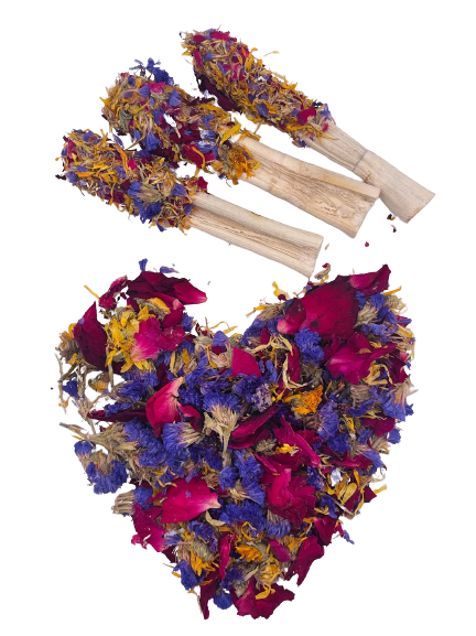 Sweet Bamboo Sticks with Banana, Calendula, Rose, Forget Me Not Treat For Rabbit, Hamsters, Guinea Pigs, Chinchillas & Small Rodents