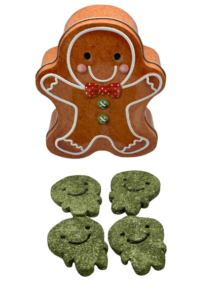 Timothy Hay Gingerbread Man Gift Box Treat For Rabbit, Hamsters, Guinea Pigs, Chinchillas & Small Rodents