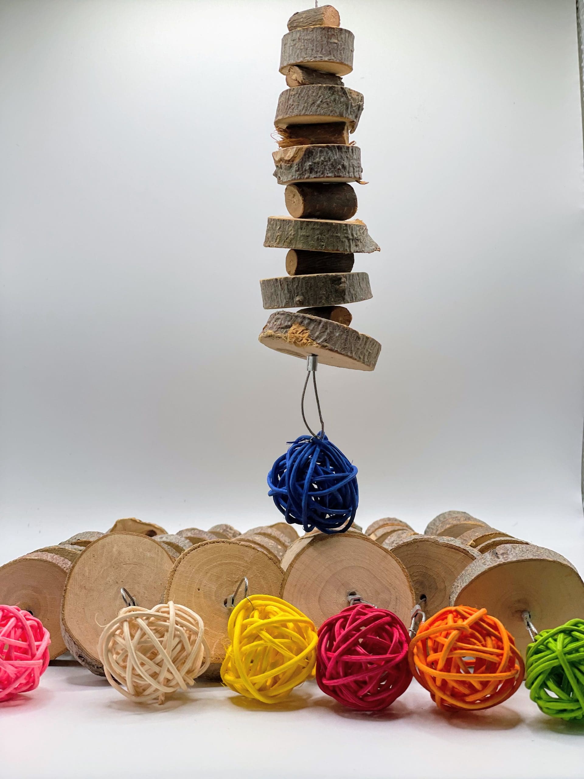 Hanging Chew Toys Treat with Wicker Rattan Ball and Apple Wood Branch for Rabbits, Hamsters, Chinchillas, Guinea Pigs and Other Small Rodents - Image 7