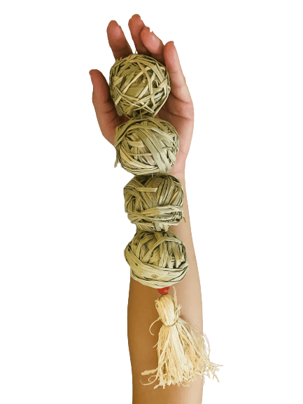 Timothy Grass Balls Hanging Toy/Treats Treat for Rabbit, Hamsters, Guinea Pigs, Chinchillas & Small Rodents